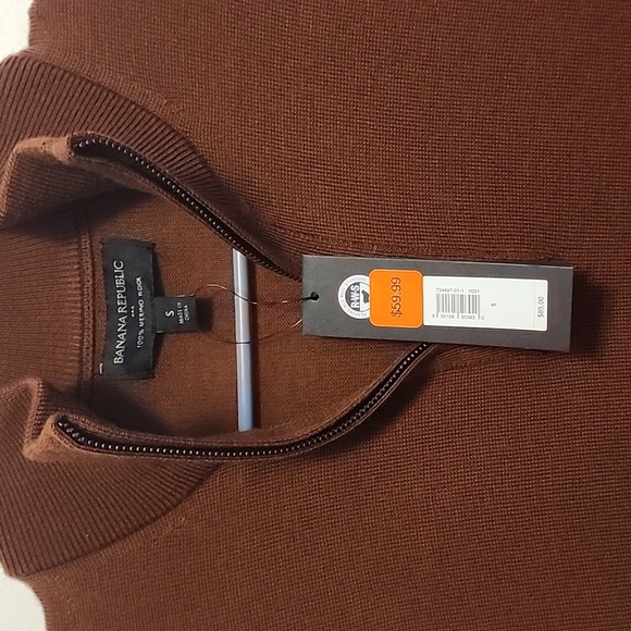 Banana Republic men's wool zip neck pullover - Picture 5 of 8